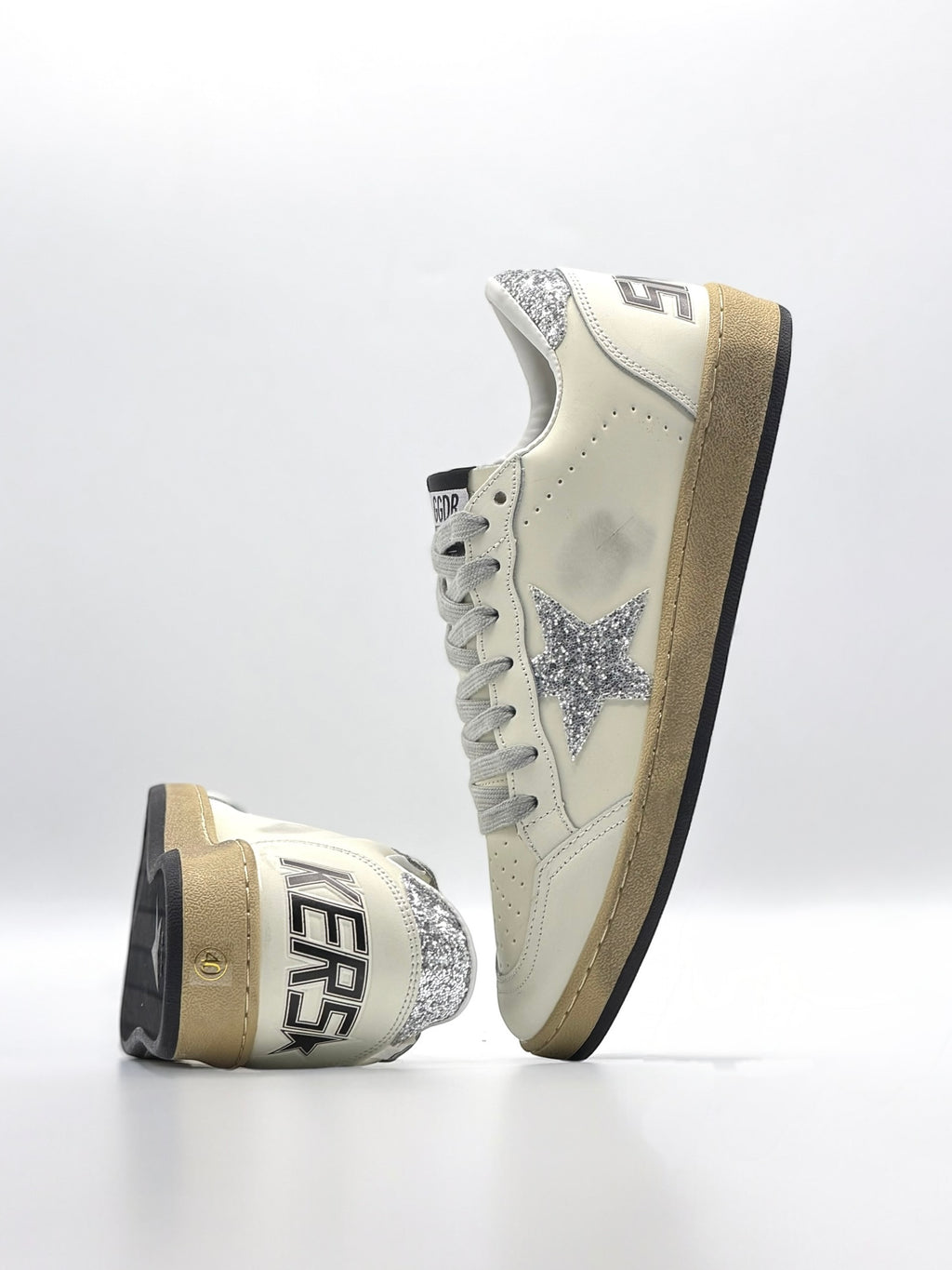 Golden Goose Super-Star “Silver Glitter” | Blanco-Plateado