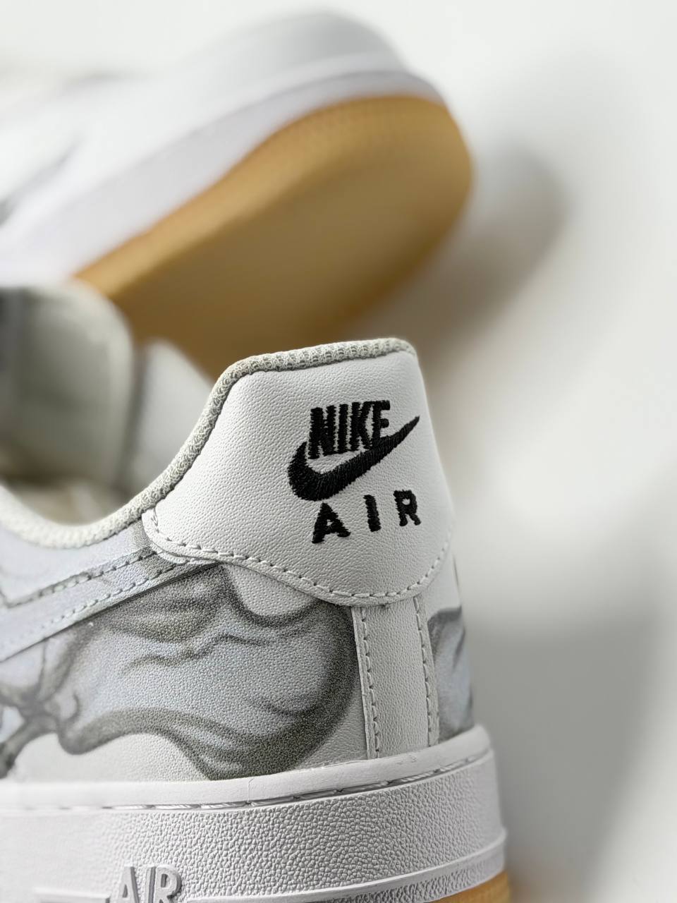 Nike Air Force 1 QS Low Skeleton | Gris-Blanco