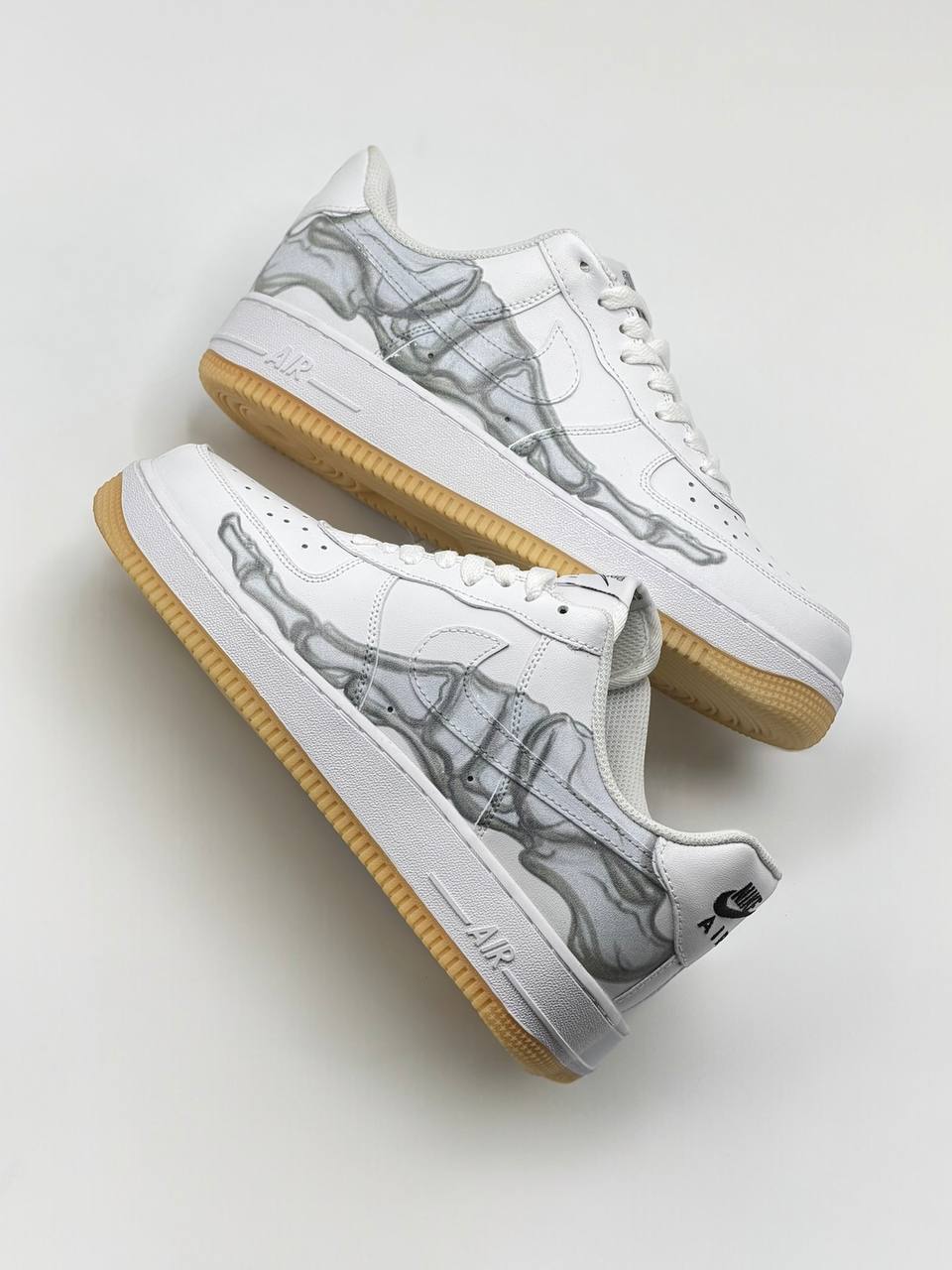 Nike Air Force 1 QS Low Skeleton | Gris-Blanco