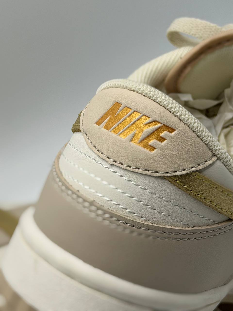 Nike Dunk Low Gold Swoosh | Beige