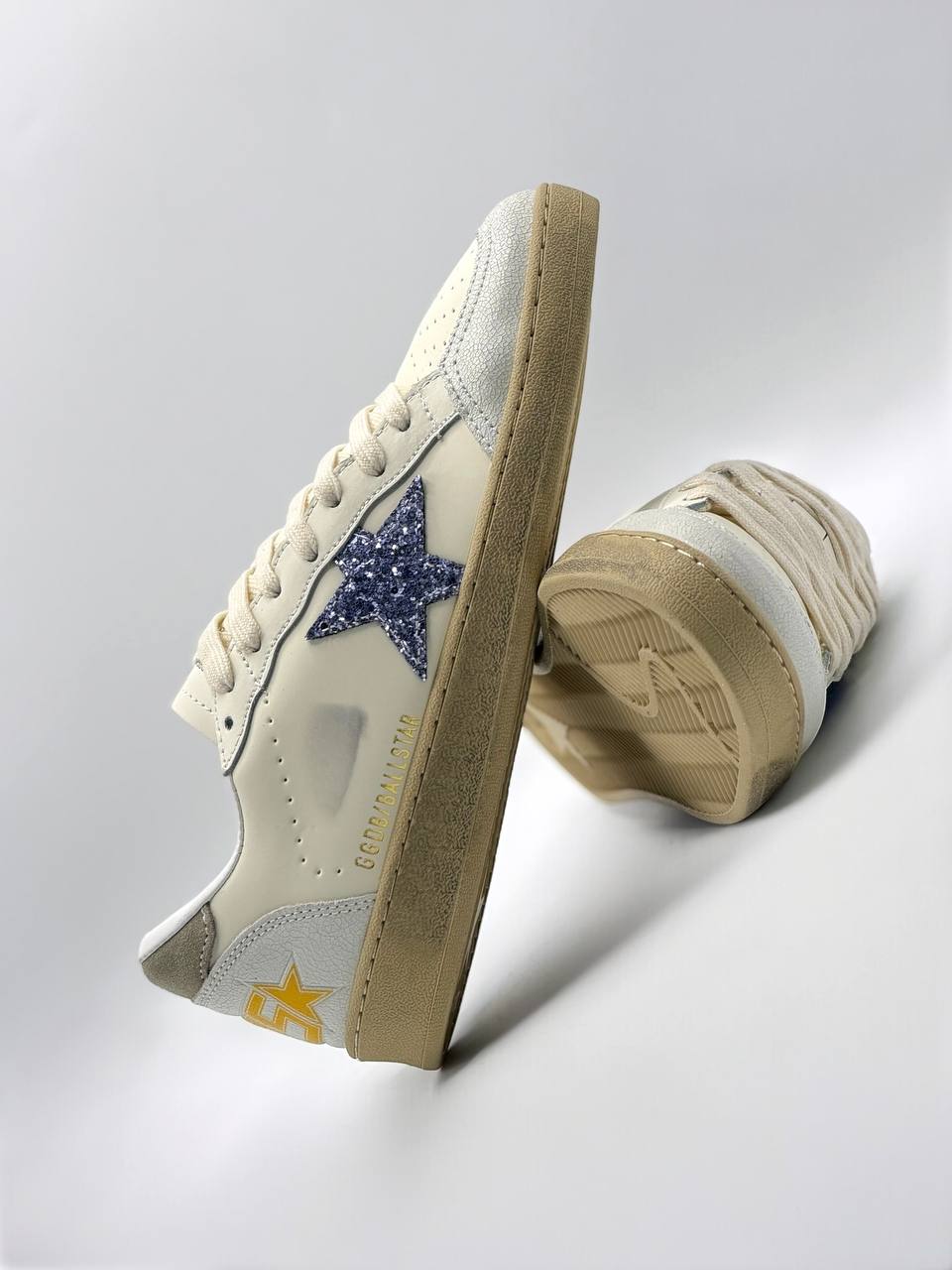 Golden Goose Ball Star "Purple Glitter" | Blanco-Purpura
