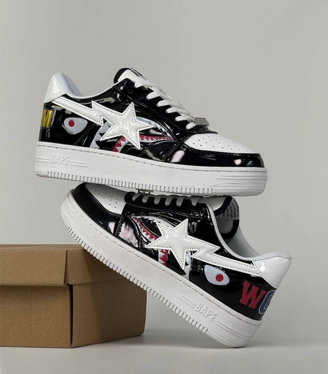 Bape Sta Low “Shark” | Blanco-Negro