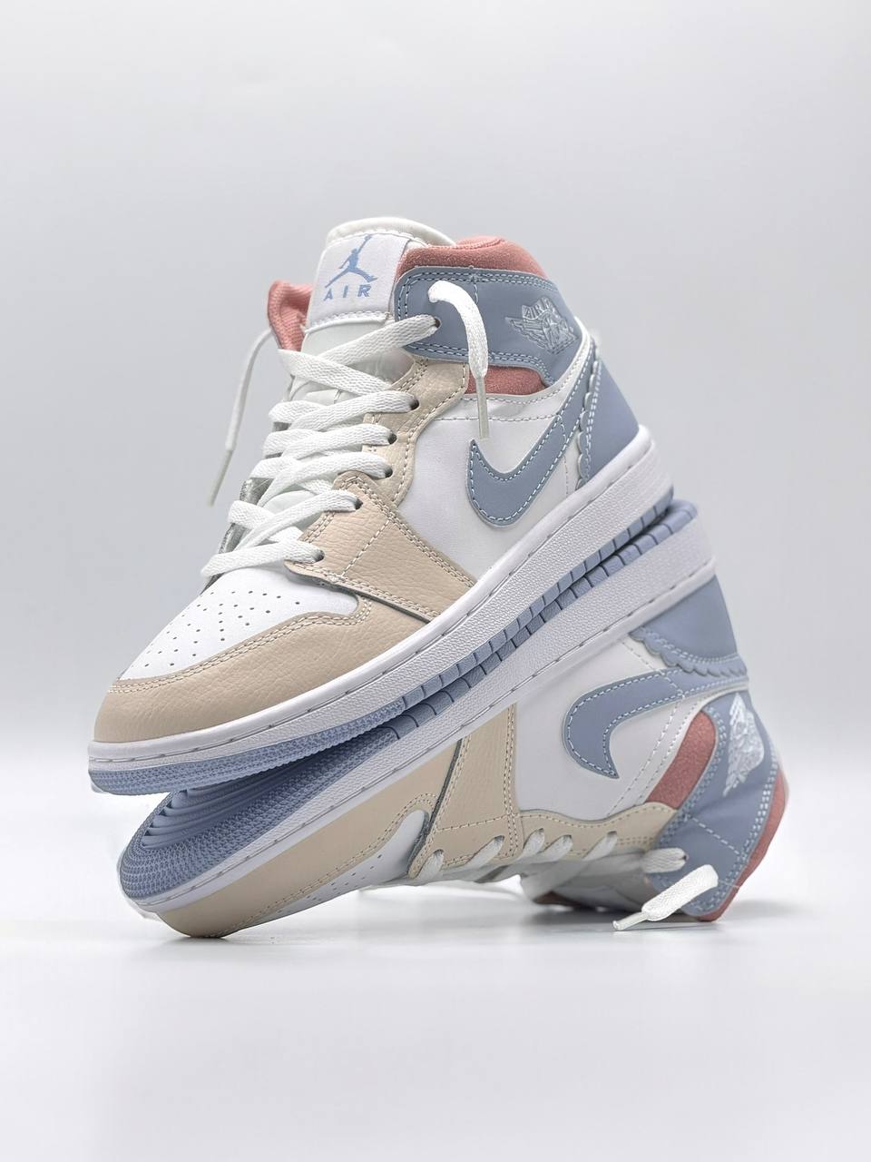 Air Jordan 1 Mid Pastel | Blanco-Rosa-Azul